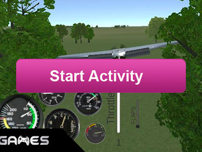 Earn points by taking controls of an airplane in this simple online flight simulator.