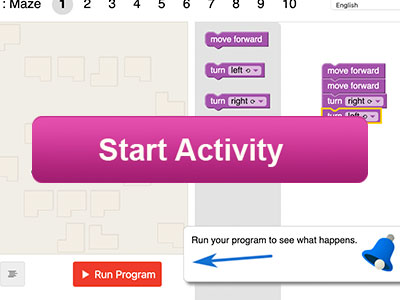 drag-and-drop coding activity