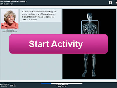 Earn points by testing your knowledge of medical terminology in this lab by Cengage Learning.